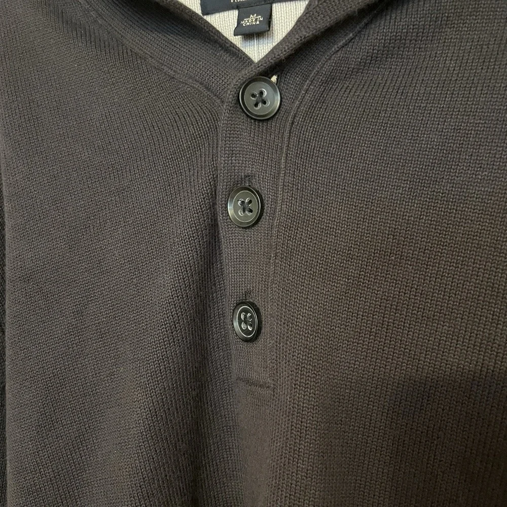 Banana Republic Shawl Neck Button Up Sweater Navy Blue Men Large Pima Cotton NWT
